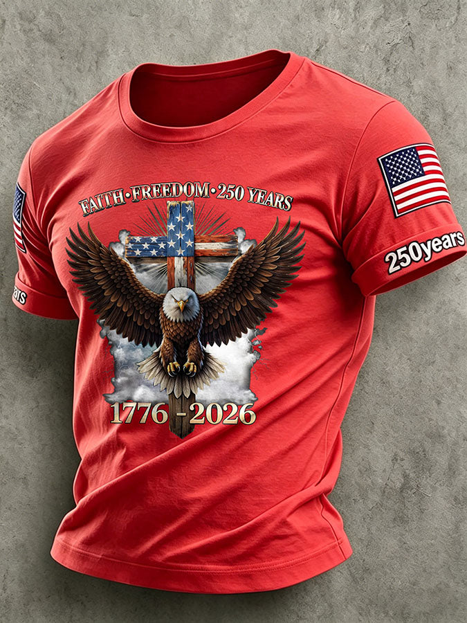 Men'S America Flag Printed Casual T-Shirt