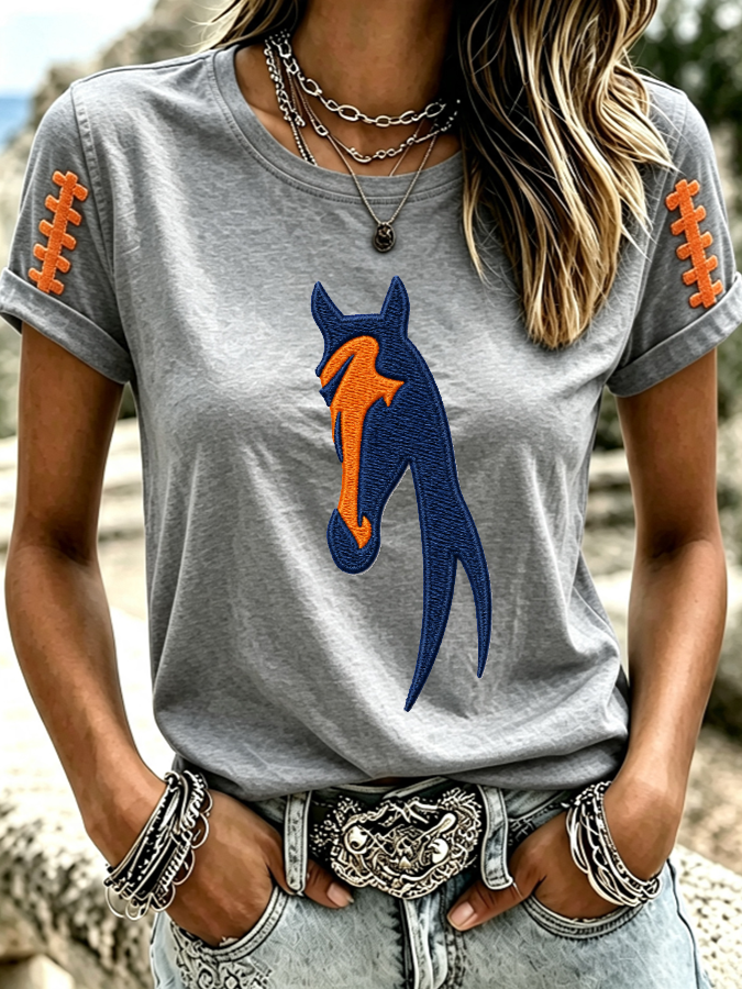 Women'S Casual Football Tie Dye Sports T-Shirt