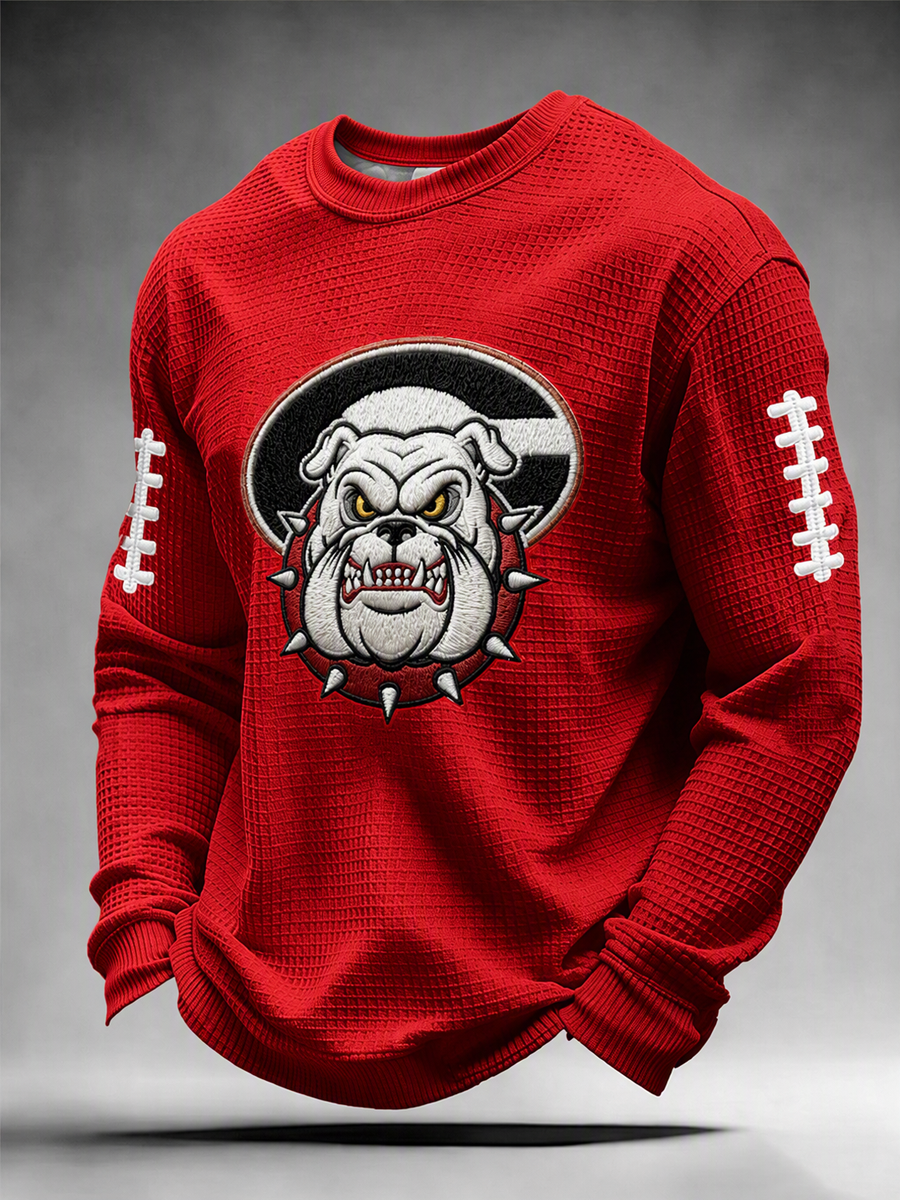 Men'S University Team Fan Rugby Printed Waffle T-Shirt