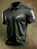 Men'S Football Casual Printed Polo Shirt