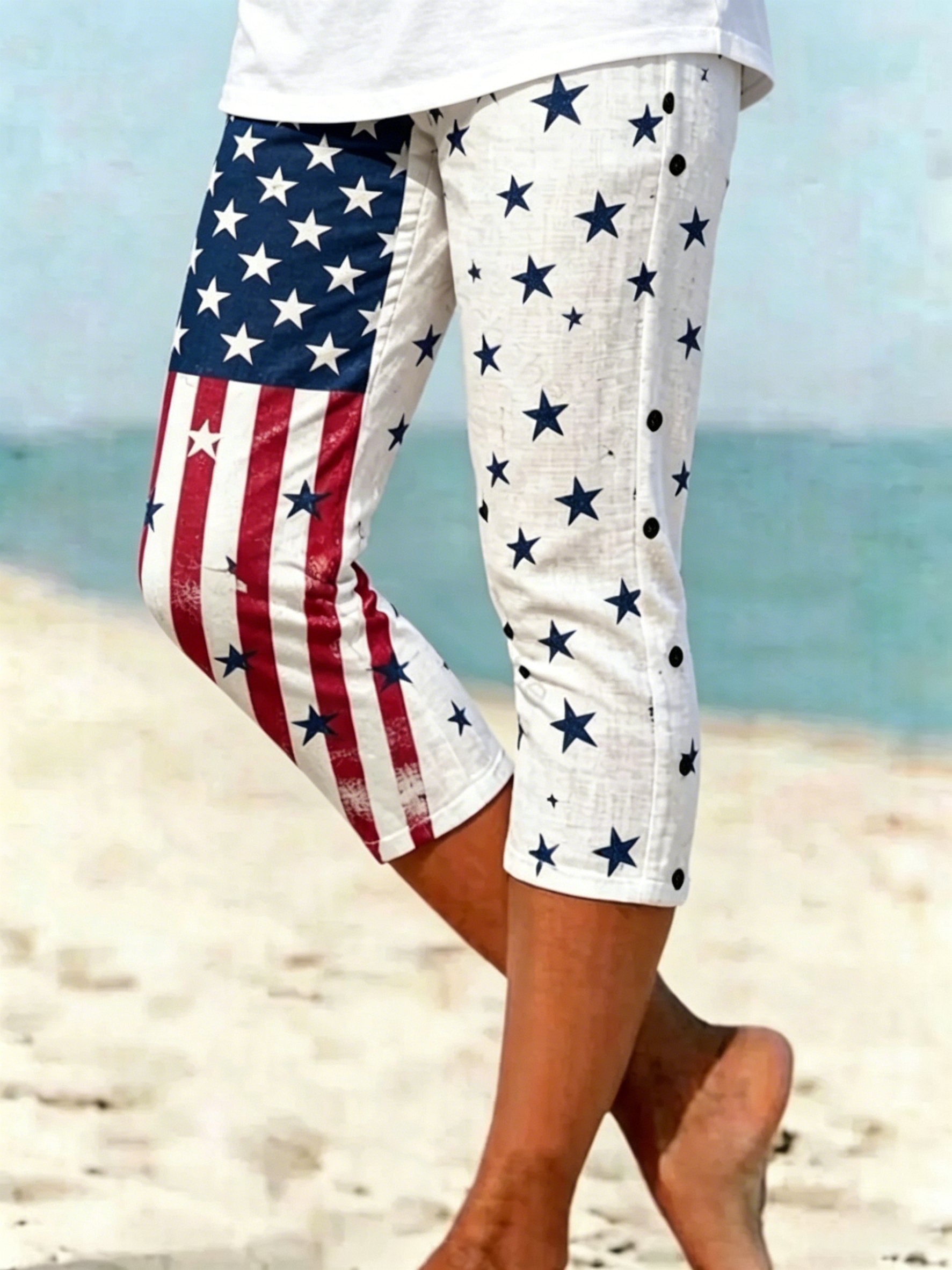 Women's USA Falg Print Leggings