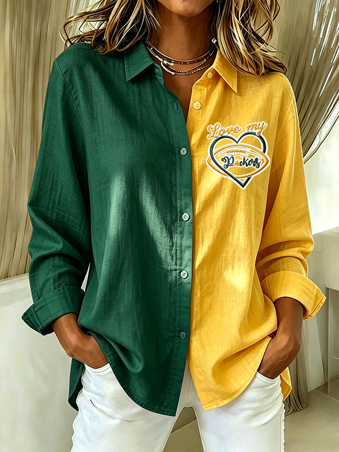 Women's Splicing Football Shirt