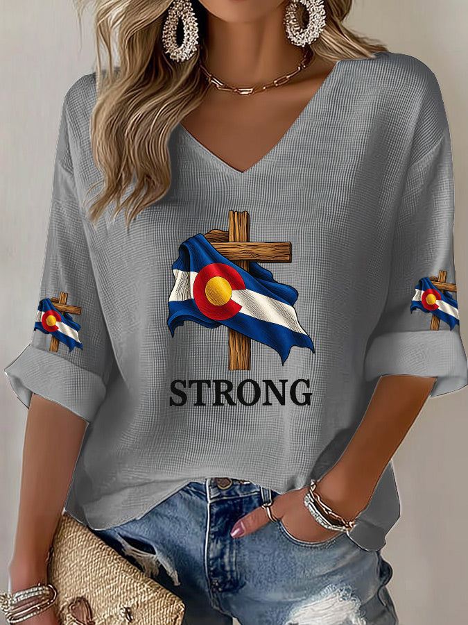 Women's casual Colorado waffle T-shirt
