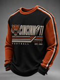 Men'S Football Printed Waffle Sweatshirt