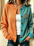 Women'S Casual Football Plant Knitted Cardigan Top