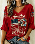 Women's USA 250th Anniversary Printed T-shirt