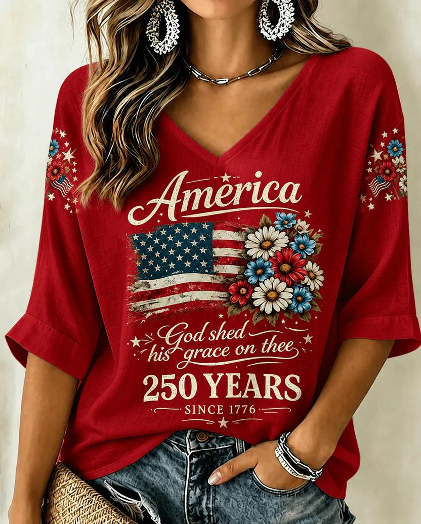 Women's USA 250th Anniversary Printed T-shirt