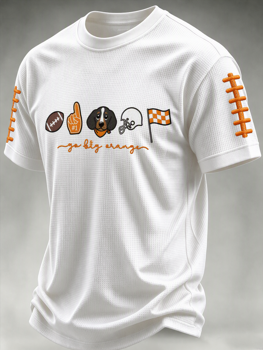 Men'S Football Print Waffle T-Shirt