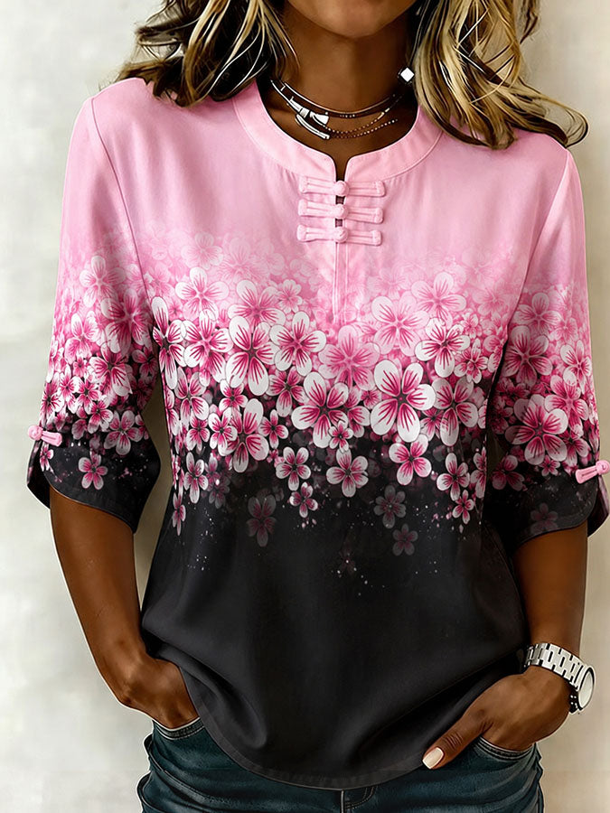 Women'S Breast Cancer Awareness Publicity Prevention Printed Casual Top