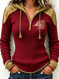 Women'S Football Fans Pit Strip Zip Up Hoodie