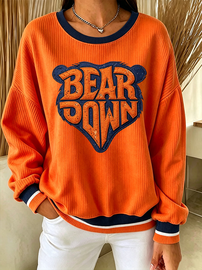 Women's Football Print Casual Sweatshirt