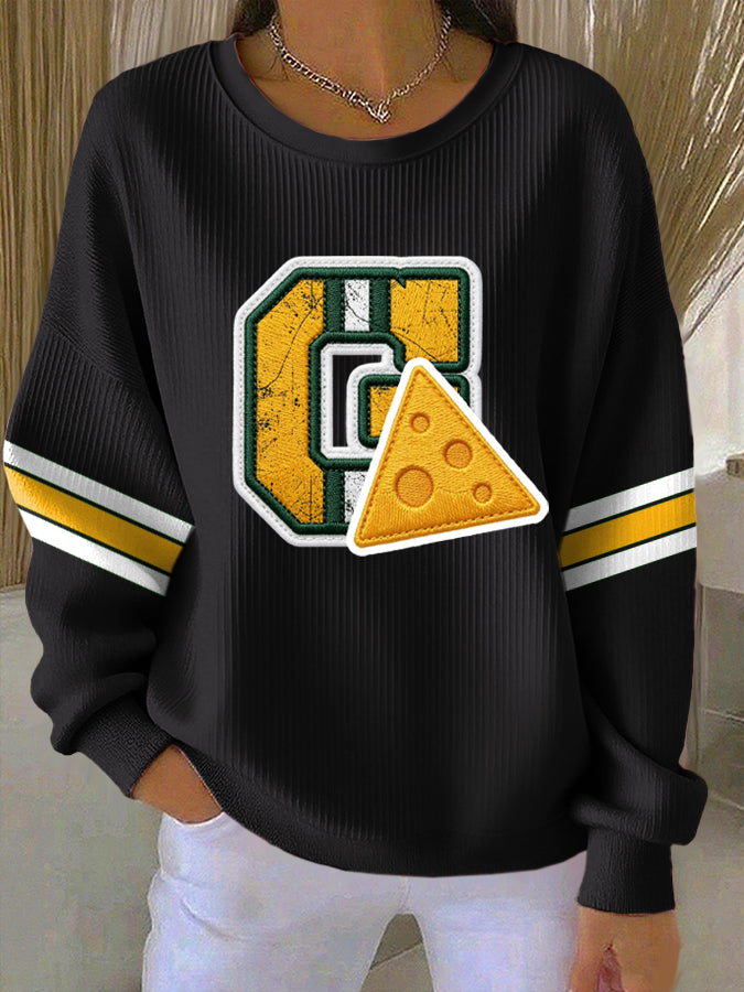Women'S Football Print Casual Sweatshirt