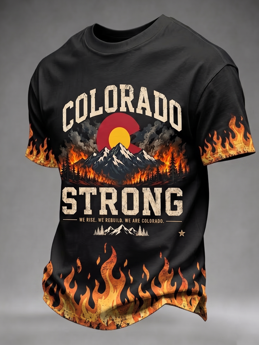 Men'S Colorado Strong Print Short Sleeve T-Shirt