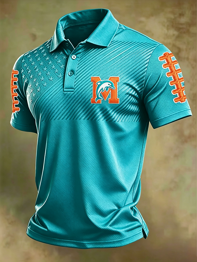 Men'S Retro Football Polo Shirt