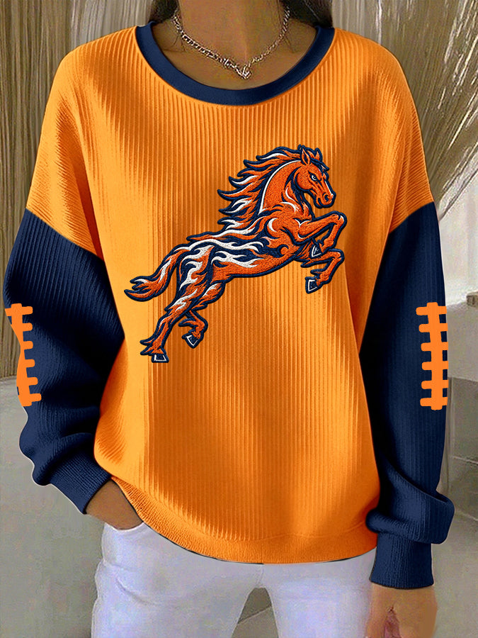 Women'S Football Fans Print Casual Sweatshirt