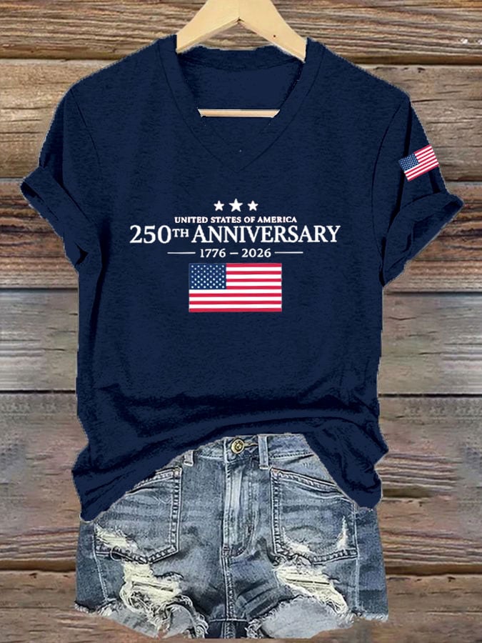 Women's 250th Anniversary American Casual Printed Short-Sleeve T-Shirt