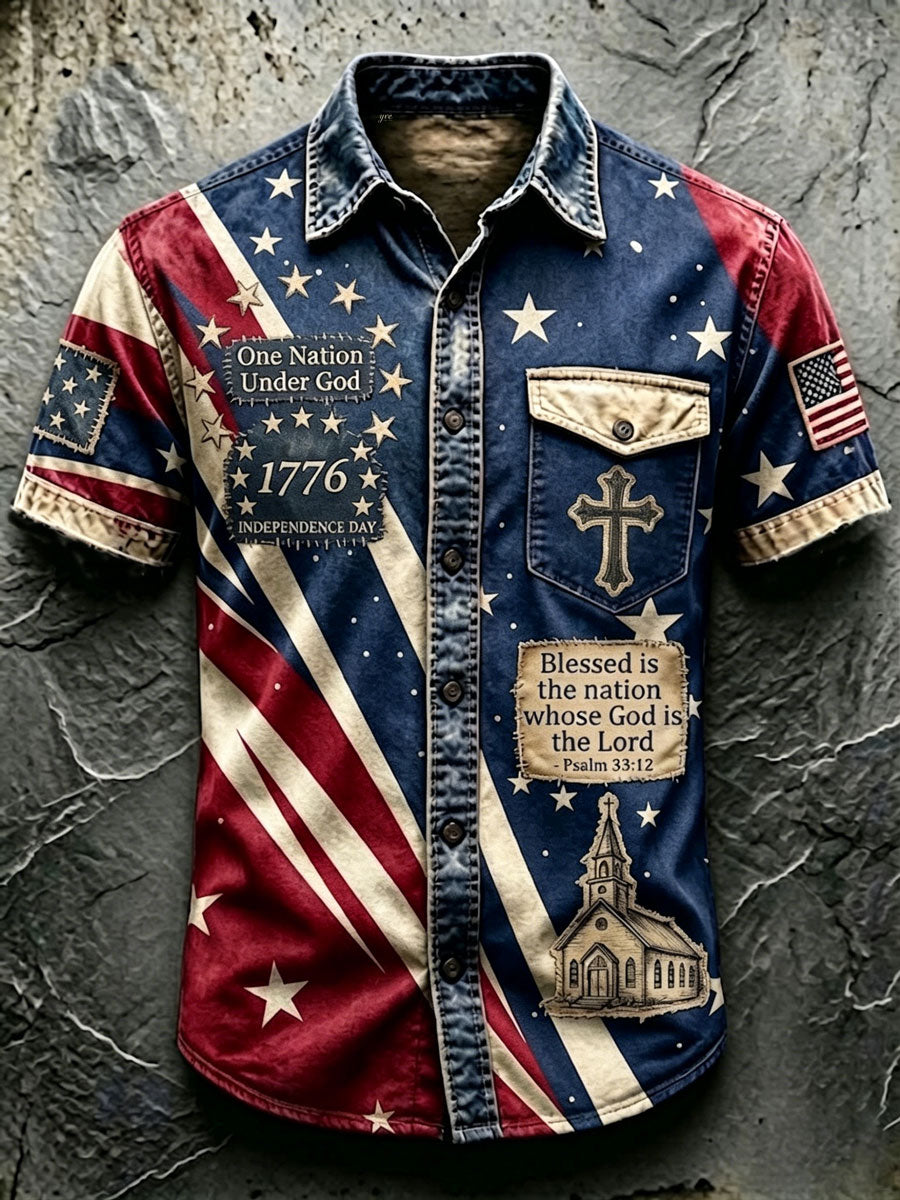 Men'S 250Th Anniversary National Faith Print  Shirt