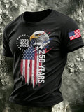 Men's The United States of America Printed Casual T-shirt