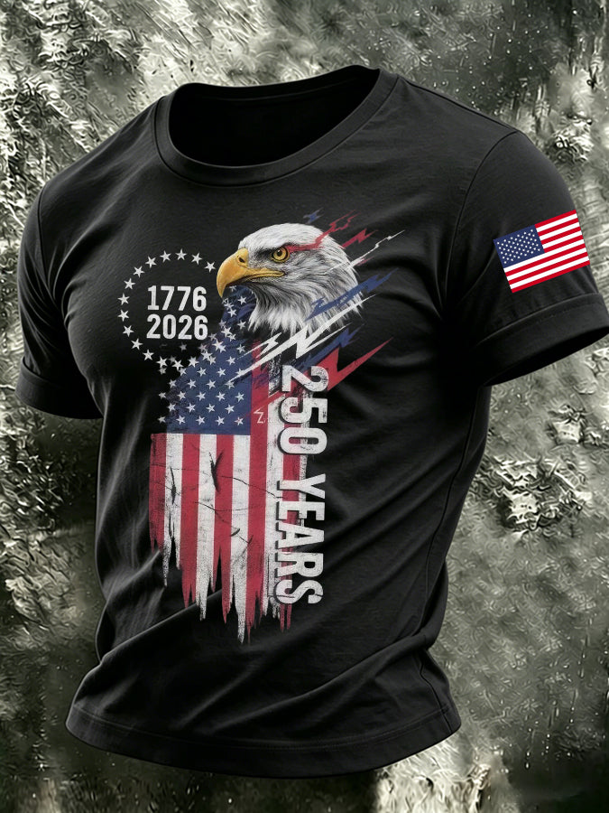 Men's The United States of America Printed Casual T-shirt
