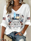 Women's 9.11 Never Forget Printed Casual Tops