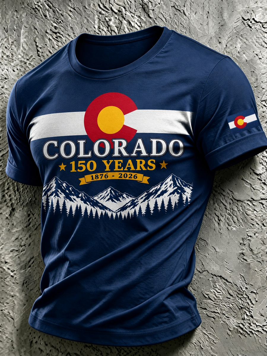 Men's Colorado 150years Anniversary Casual T-shirt