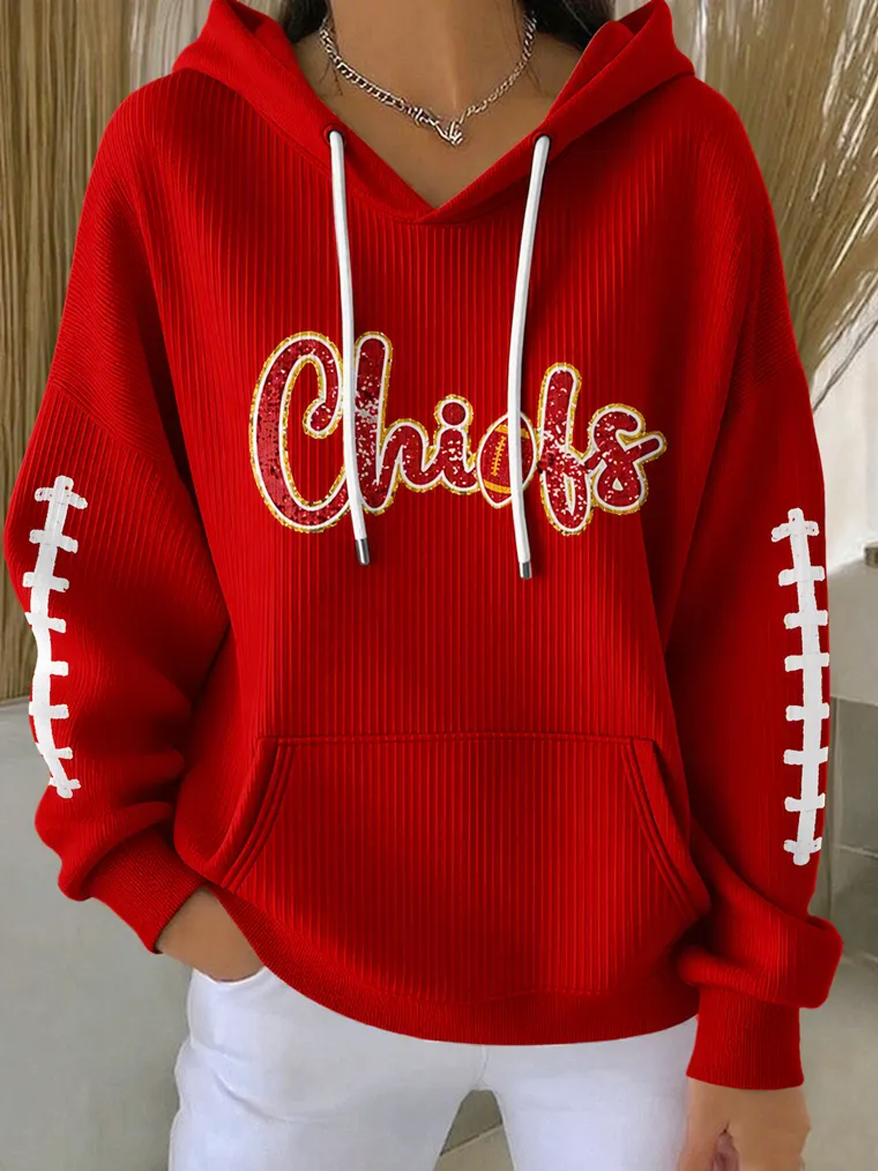 Women's Football Print Casual Sweatshirt