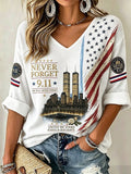 Women's Never Forget September 11 Print T-Shirt