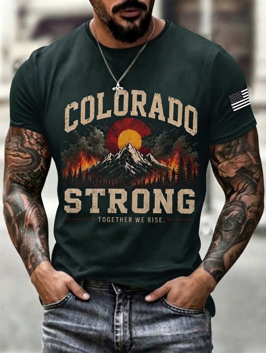 Men'S Colorado Strong Print Short Sleeve T-Shirt