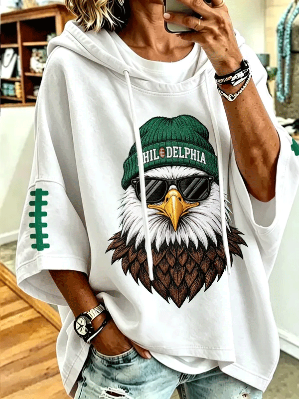 Women's Football Print Hoodie