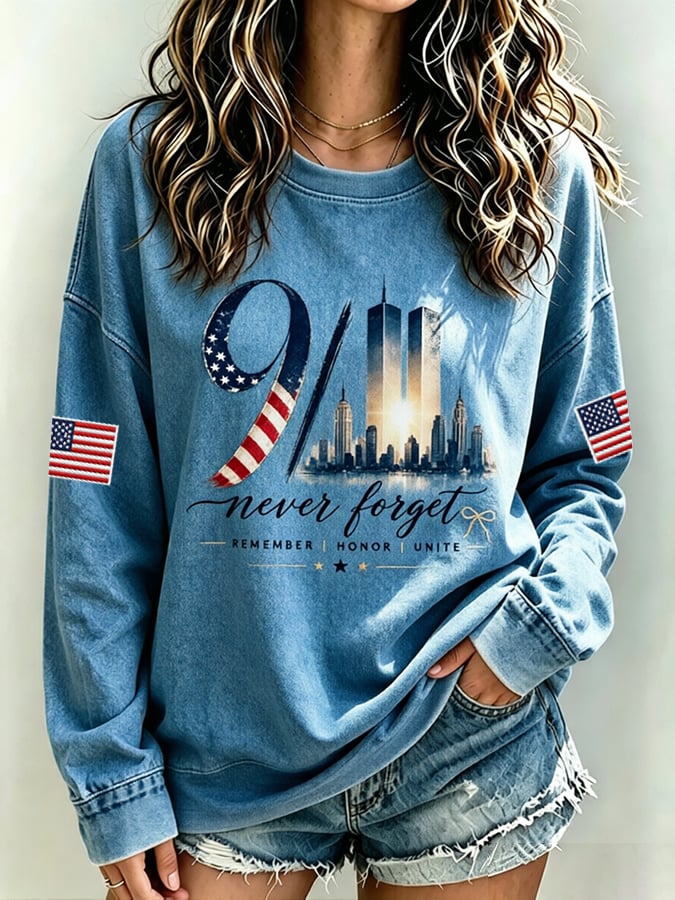 Women's Never Forget September 11 Print Top