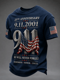 Men's We Will Never Forget 9 11 Printing  T-Shirts