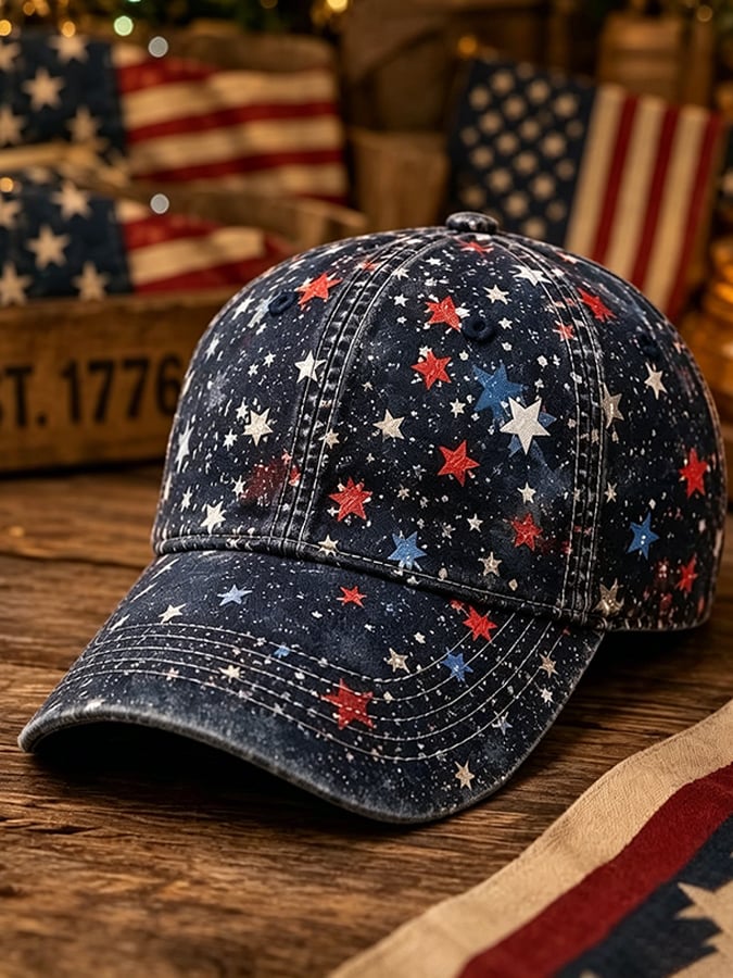 Unisex 250th Anniversary America 1776-2026 Flower Art Print Casual Hat