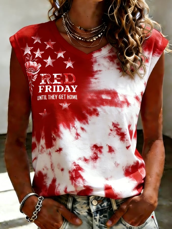 Women's Casual "Red Friday" Print Tank Top
