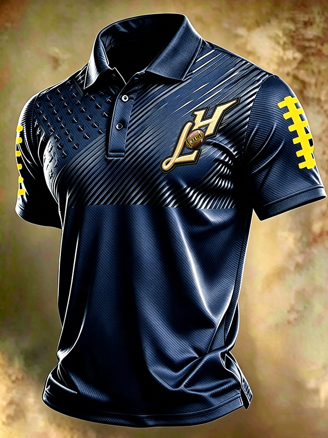 Men'S Football Printed Polo Shirt