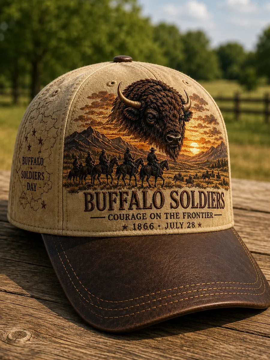 Buffalo Soldiers 1866 Heritage Art Print Vintage Baseball Cap