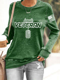 Women's "Female Veteran" Print Sweatshirt