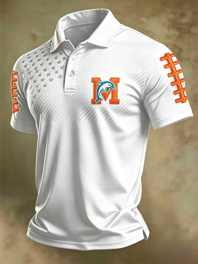 Men'S Retro Football Polo Shirt