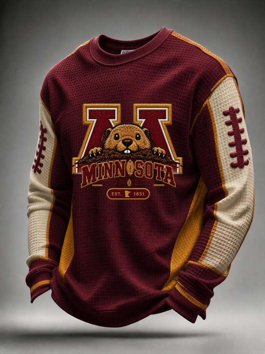 Men's Football Printed Waffle T-Shirt