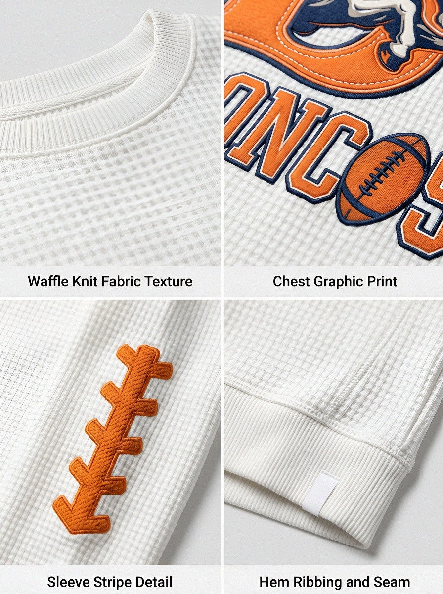 Men's Denver Broncos Football Logo Graphic Printed T-shirt
