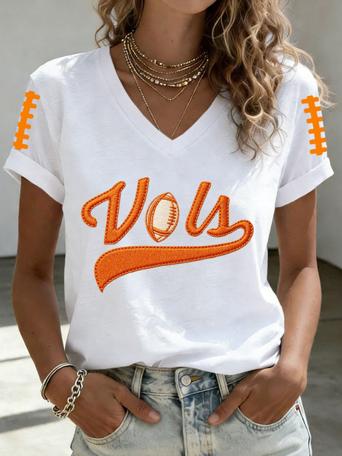Women'S Football Print Short-Sleeve T-Shirt