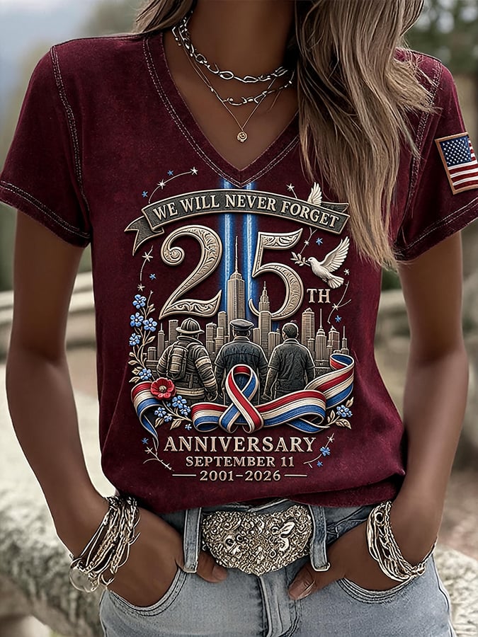 9.11 Never Forget Printed T-Shirts