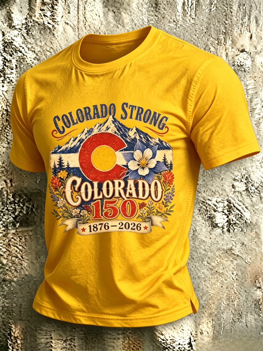 Men's Colorado Strong Print Short Sleeve T-Shirt