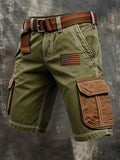 Men's Retro Camo Distressed Pocket Cargo Shorts