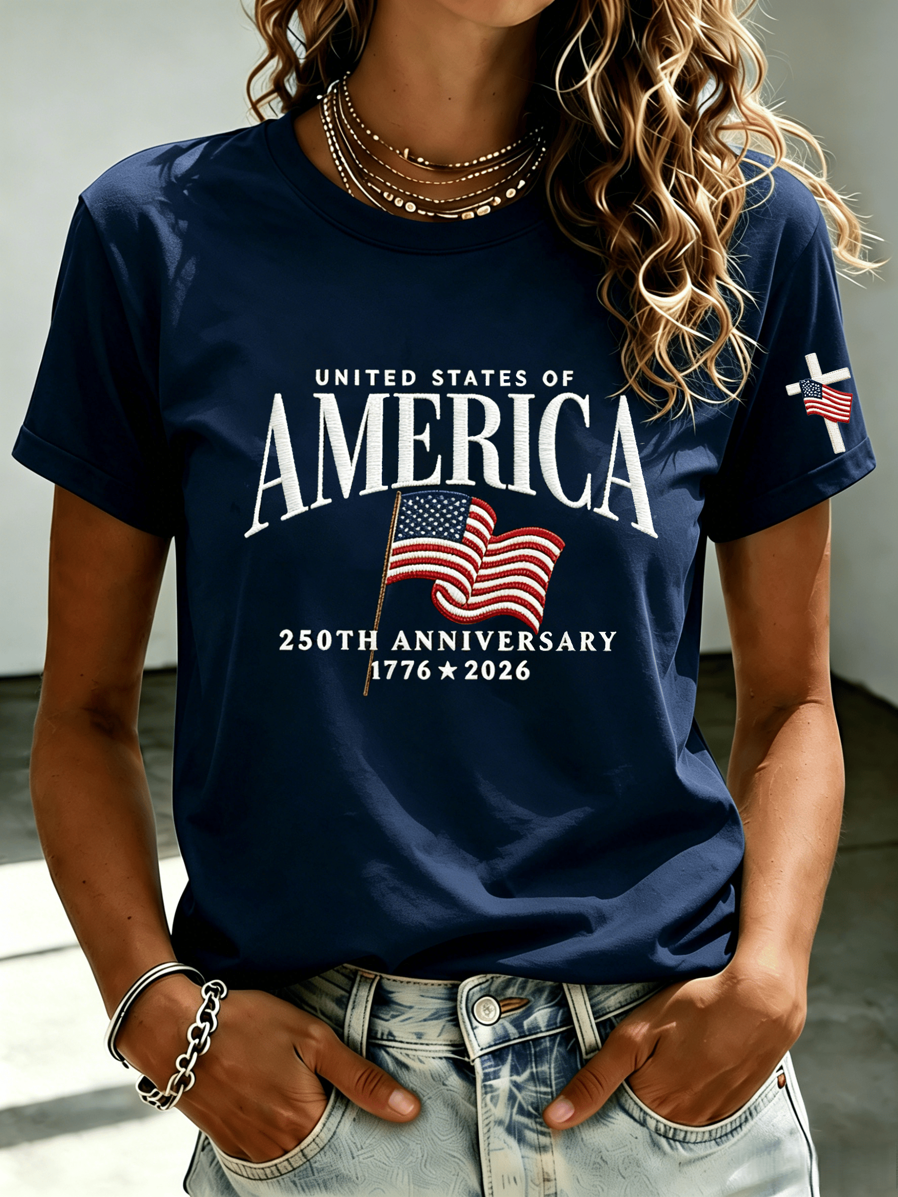 Women's USA 250th Anniversary Printed T-shirt