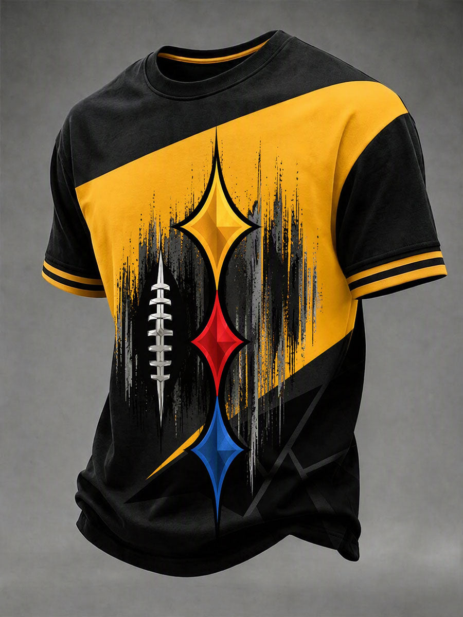 Men's Football printed short sleeved T-shirt