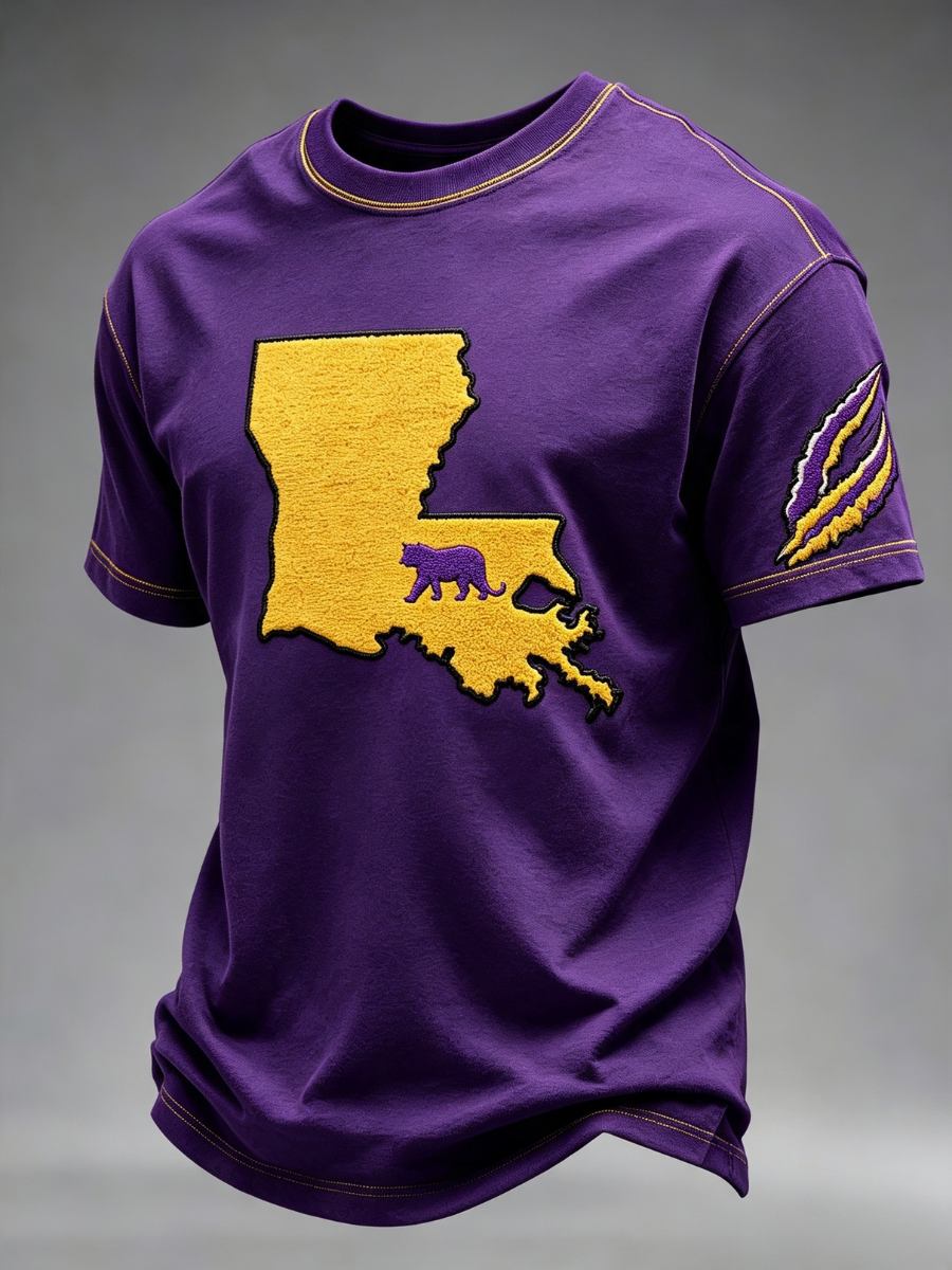 Men's Football Printed Round Neck T-Shirt