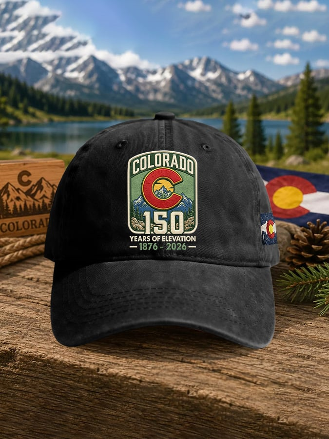 Retro Colorado 150 Years Of Elevation 1876-2026 Print Baseball Cap