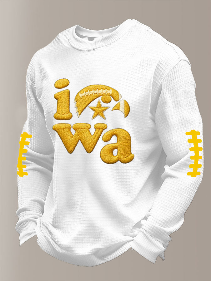 Men'S Football Printed Waffle T-Shirt