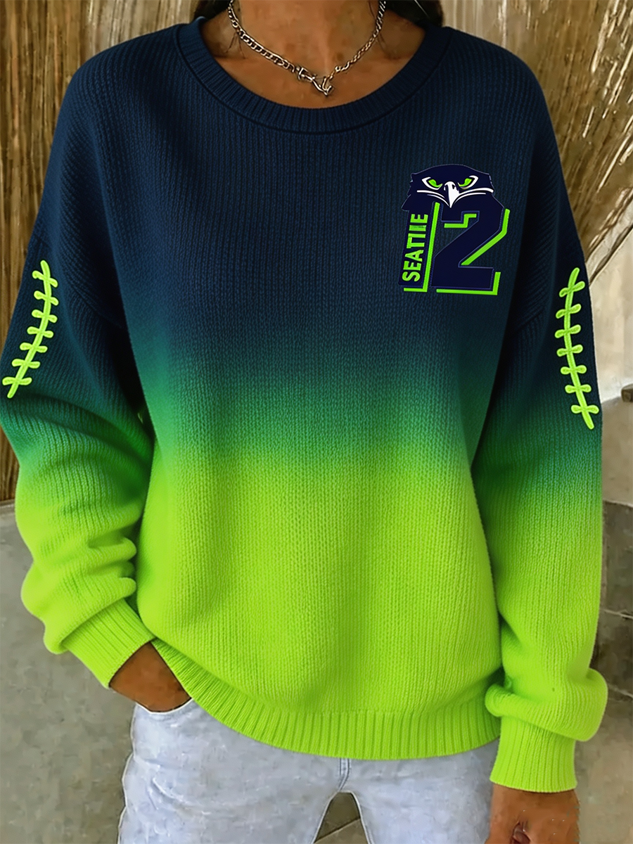 Women'S Football Print Casual Sweatshirt