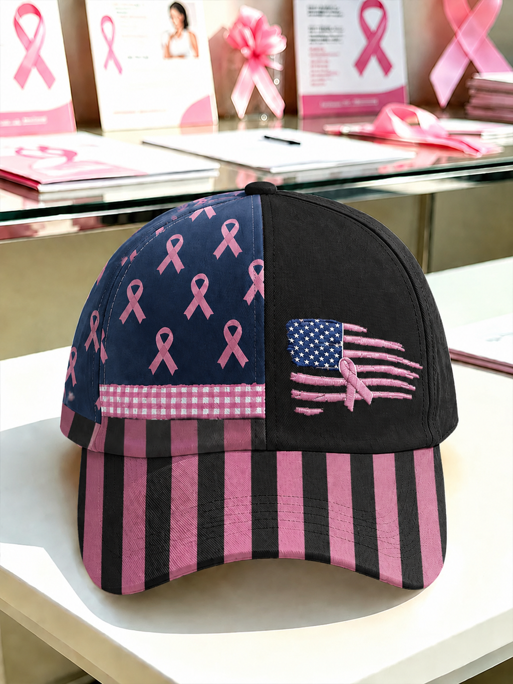 Unisex Retro Breast Cancer Awareness Promotion Casual Comfortable Baseball Cap